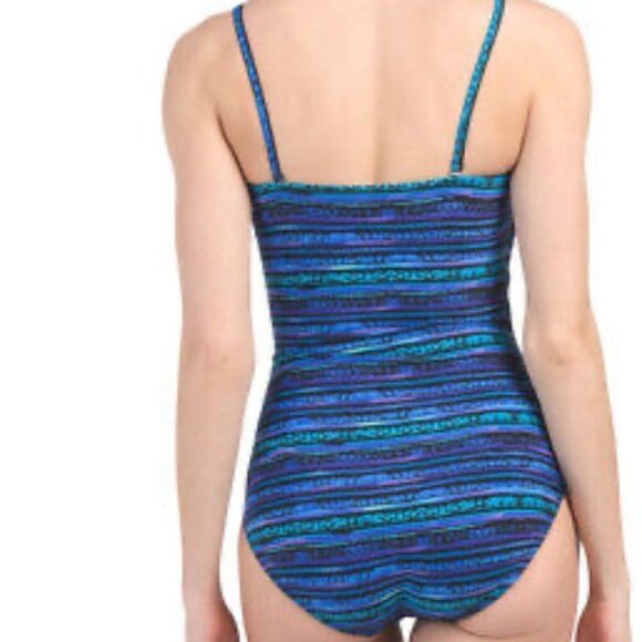 Miraclesuit Blue Secret Sanskrit Gaia One Piece Swimwear in Size US 8 - Picture 1 of 12